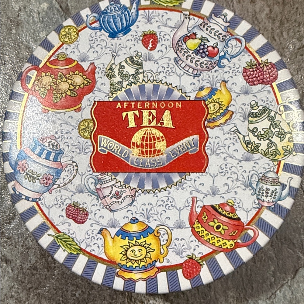 Afternoon tea round tin